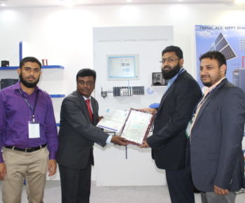 Water Expo 2016 Organizers handing over Certificate of Participation to our MD
